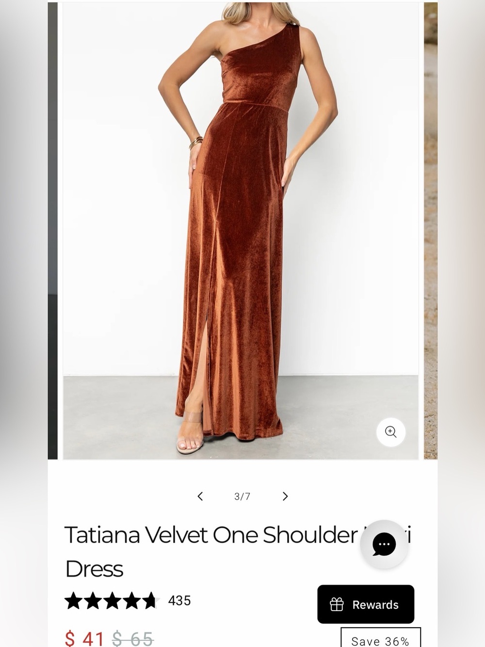 Baltic Born One-Shoulder Velvet Maxi Dress in Bronze